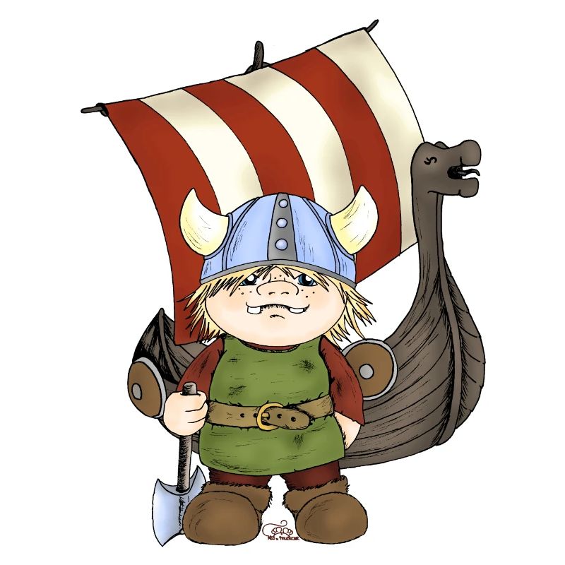 Wikinger Erik mit Schiff