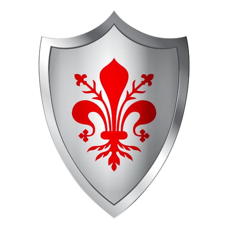 Manteau de bouclier d'armes avec lys de Florence