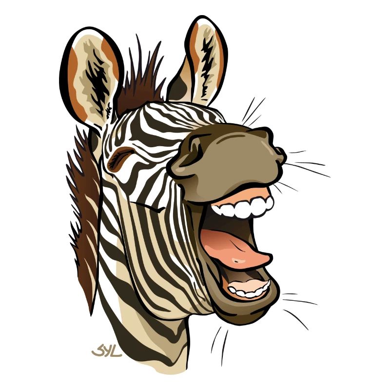 Zebra laughing