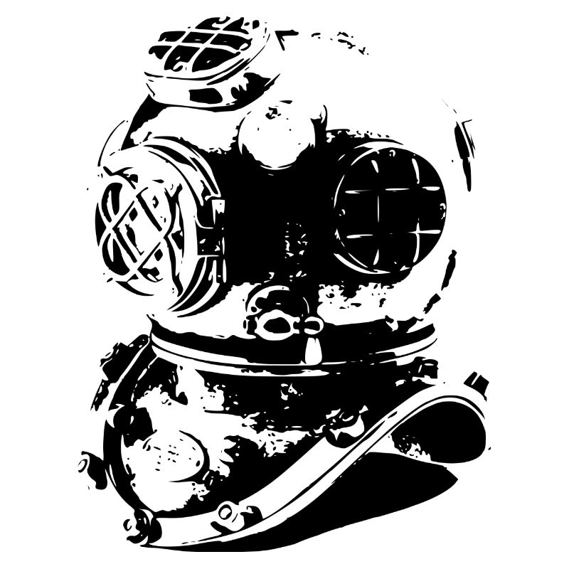 Vieux casque de plongée