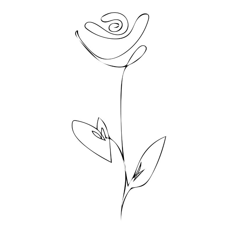 Fleur - Line Art - One line drawing