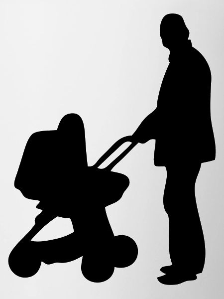 dad stroller silhouette