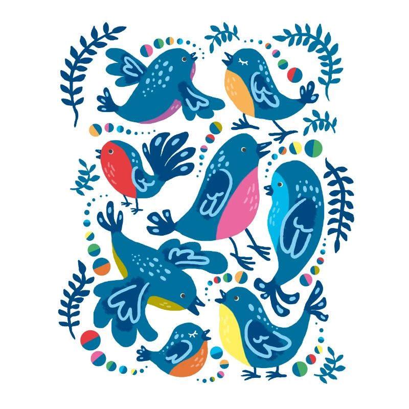 Oiseaux bleus