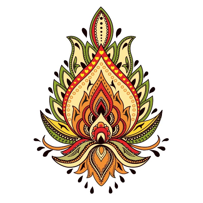Mandala vert et jaune