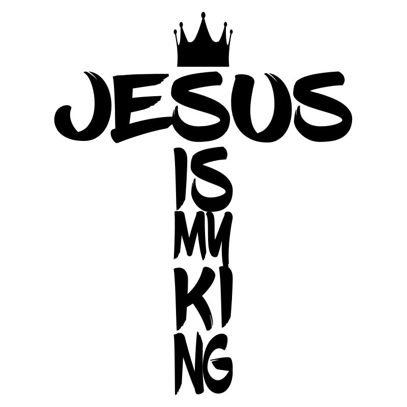 Jésus est roi avec croix et couronne