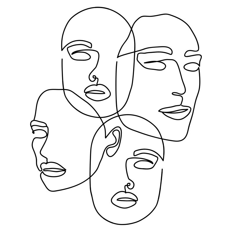 Line art faces