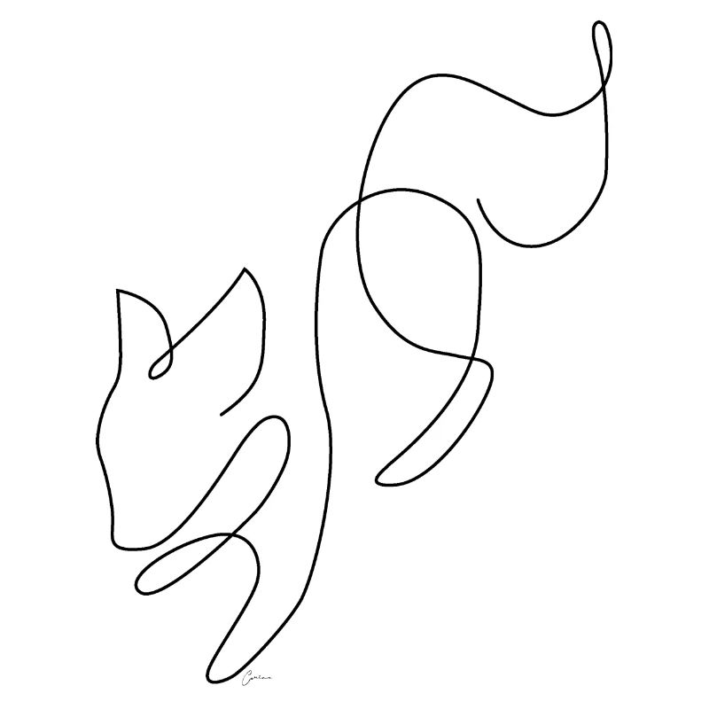 one line drawing - fox