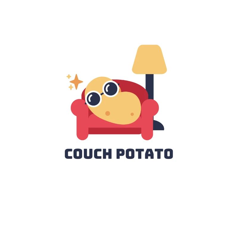 Couch Potato Potato on the sofa - red