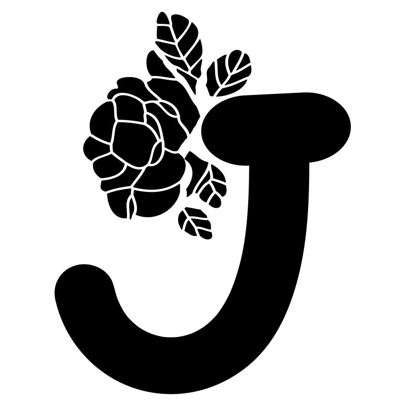 Alphabet Lettre J avec fleur