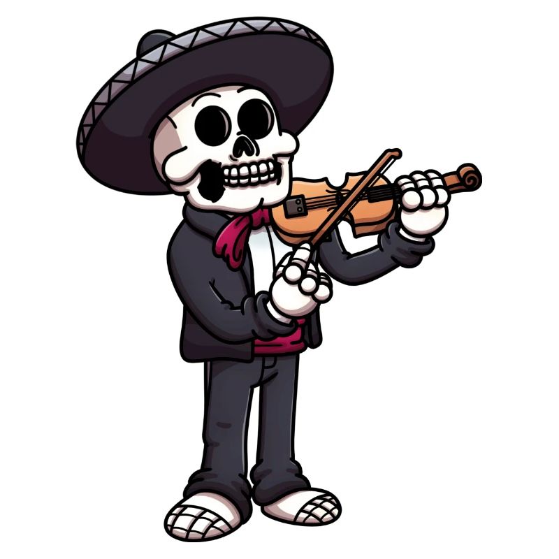 Squelette de Mariachi jouant du violon