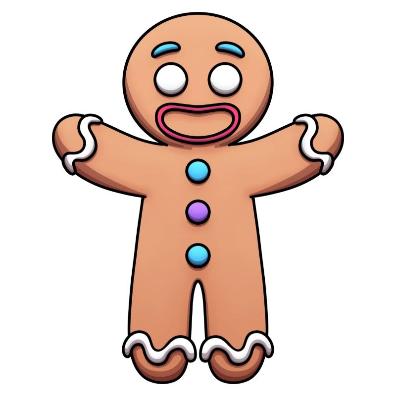 Happy Gingerbread Man Cartoon