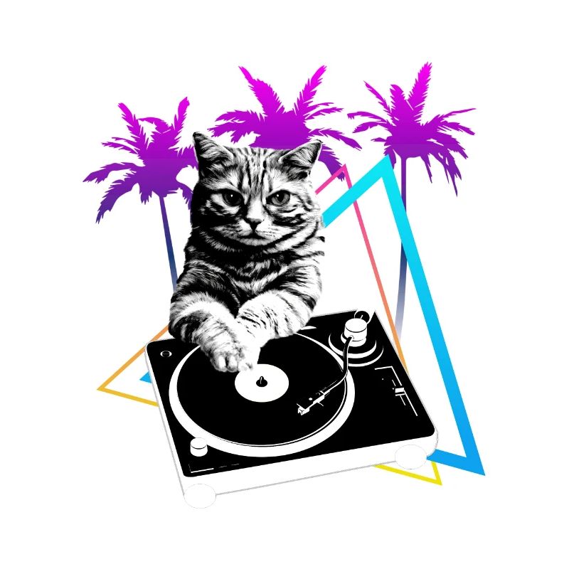Cat Vinyl Record Turntable 80s