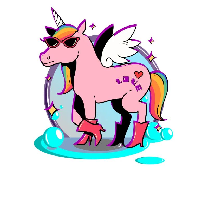 Pinkes Pferd - Einhorn