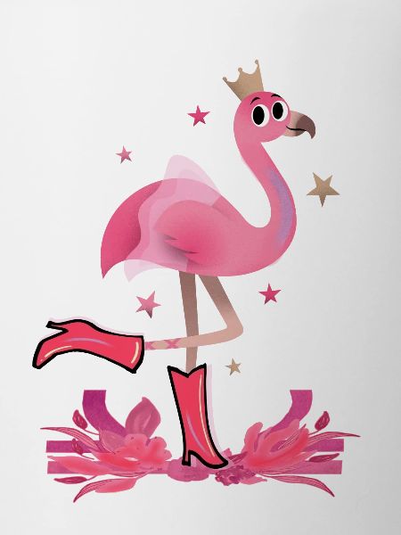 Flamant rose fille mignon