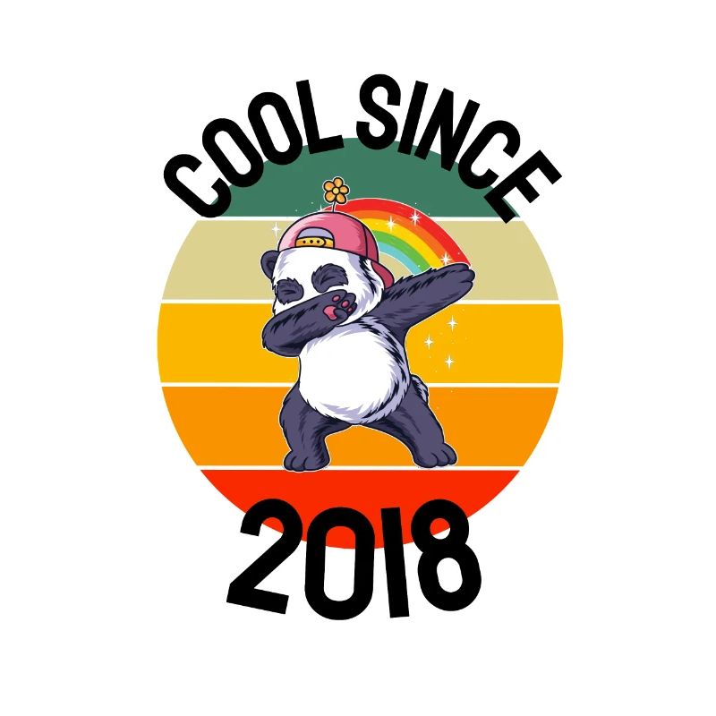 Cool seit 2018 Retro Dabbing Panda 4. Geburtstag