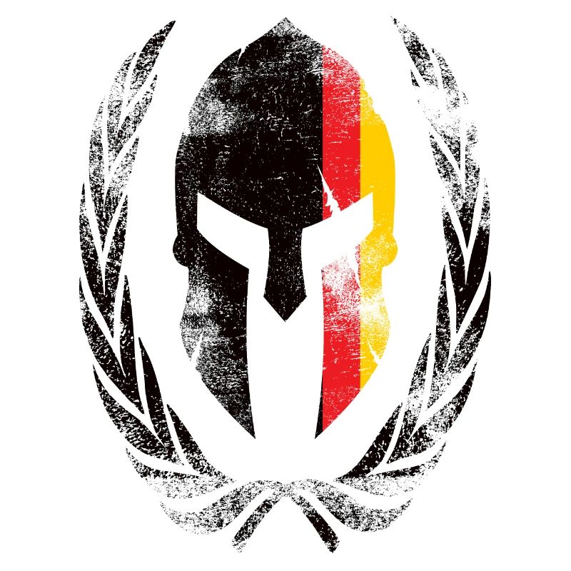 Spartaner Helm Deutsche Flagge