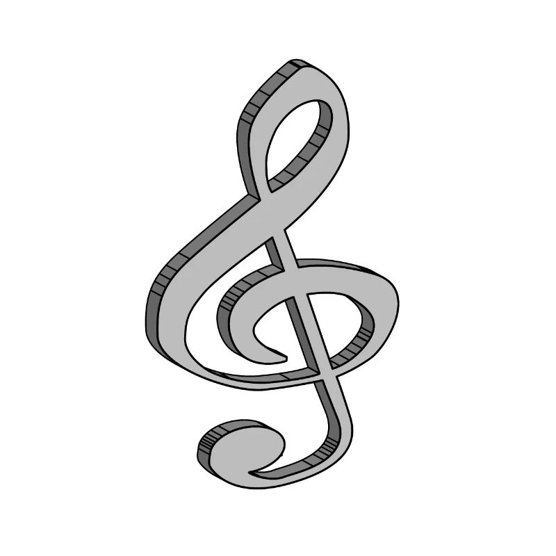 Clef aiguë en 3D