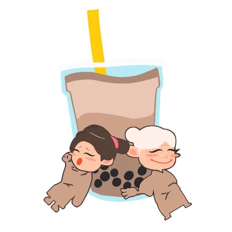 Deux Filles Avec Bubble Tea Mignon