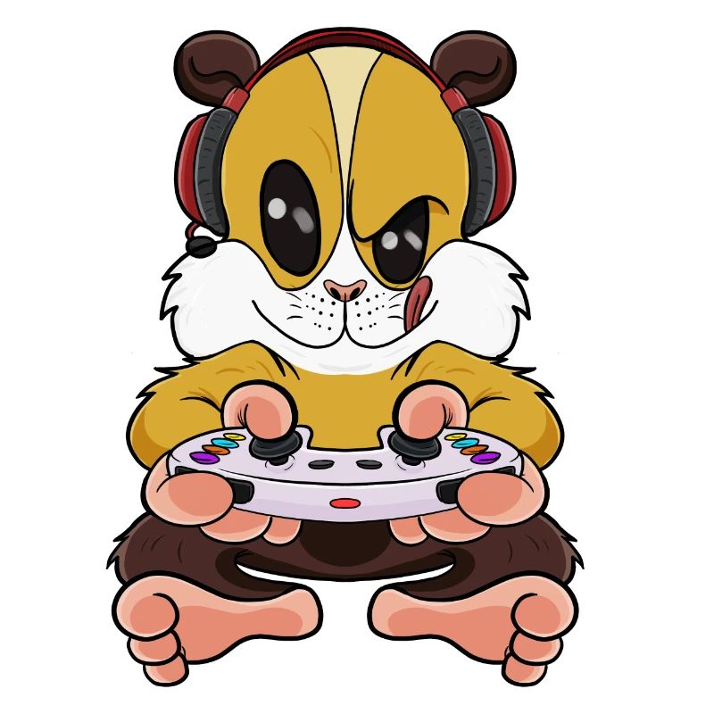 Guinea Pig With Gaming Controller I Funny Gaming