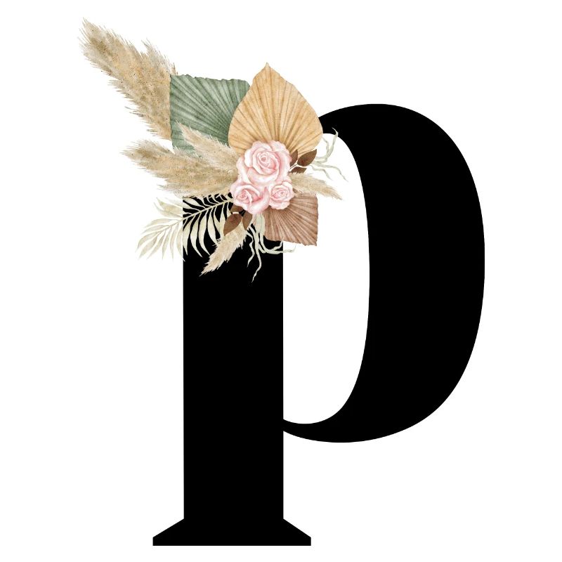 lettre P fleuris