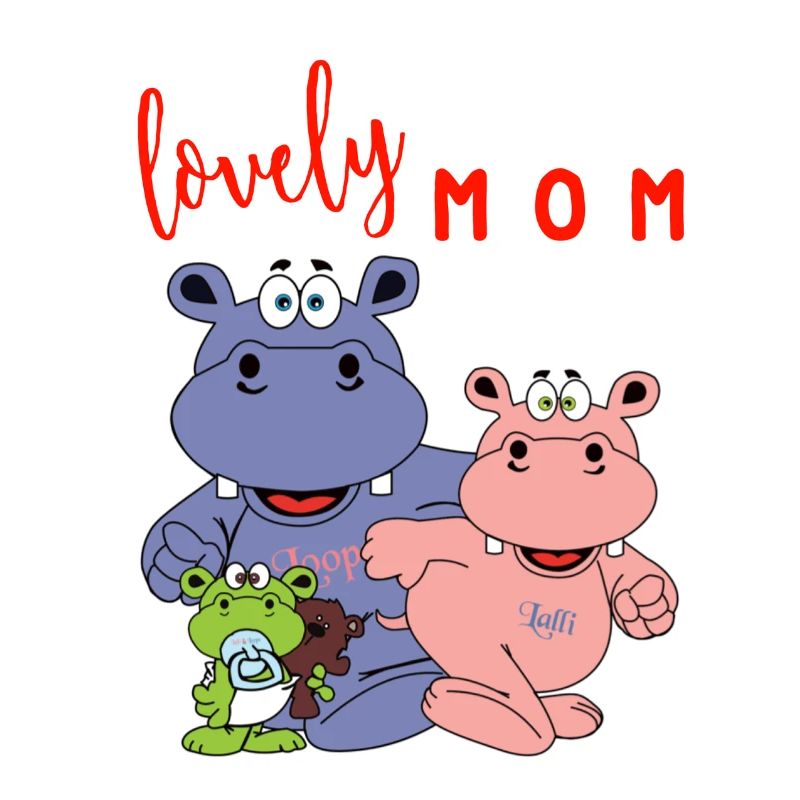 Charmante maman Hippo Hippo Mère monoparentale