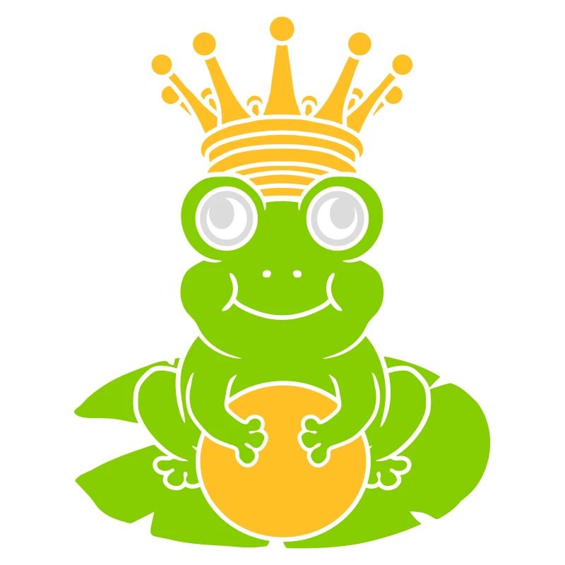Le roi grenouille enchanté est assis nénuphar
