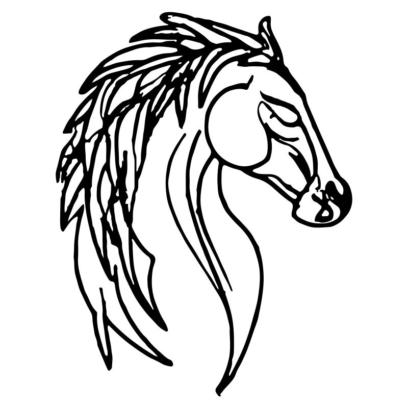 Pferd Illustration Line Art Geschenkidee