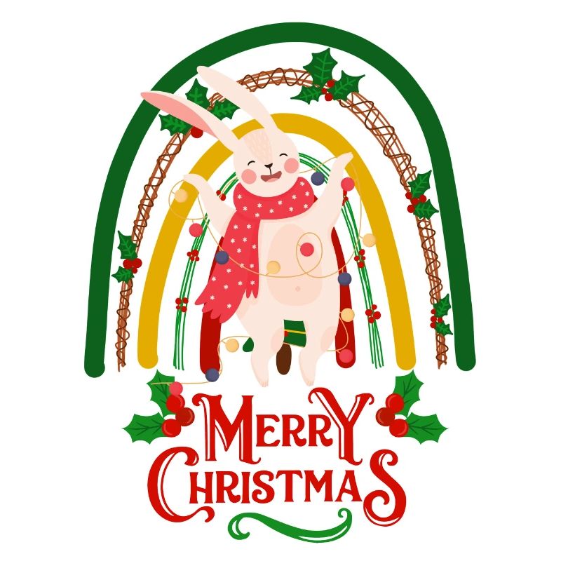 Souhaits de lapin de Noël Joyeux Noël