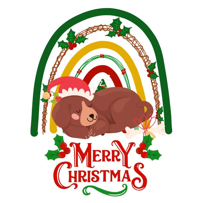 Mignon chien souhaits de Noël Joyeux Noël