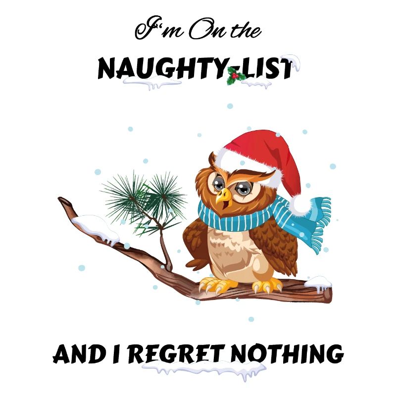 Hibou effronté sur la liste des pères Noël