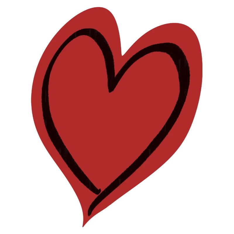 Heart red black