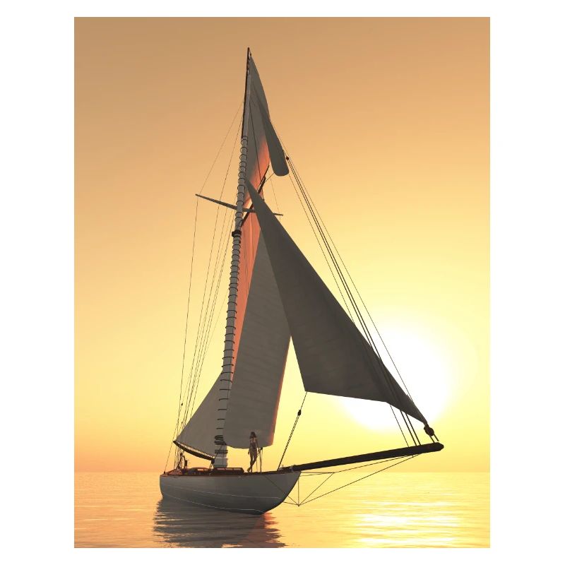 Sailing yacht at sunset