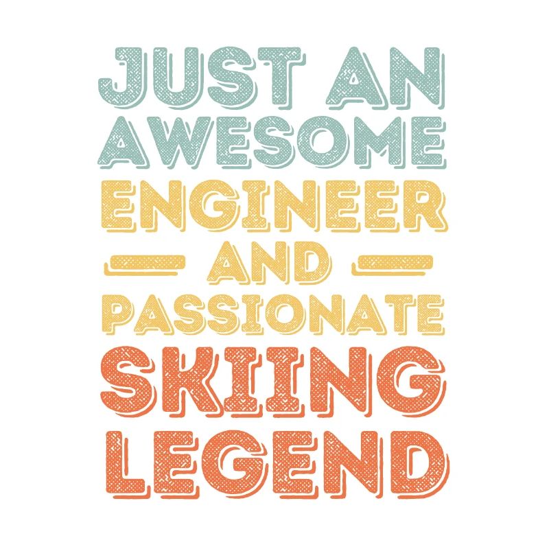 Engineer skiing retro