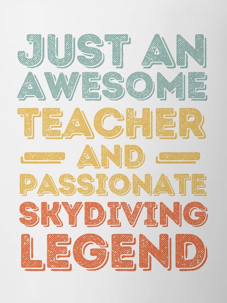 Teacher skydiving retro