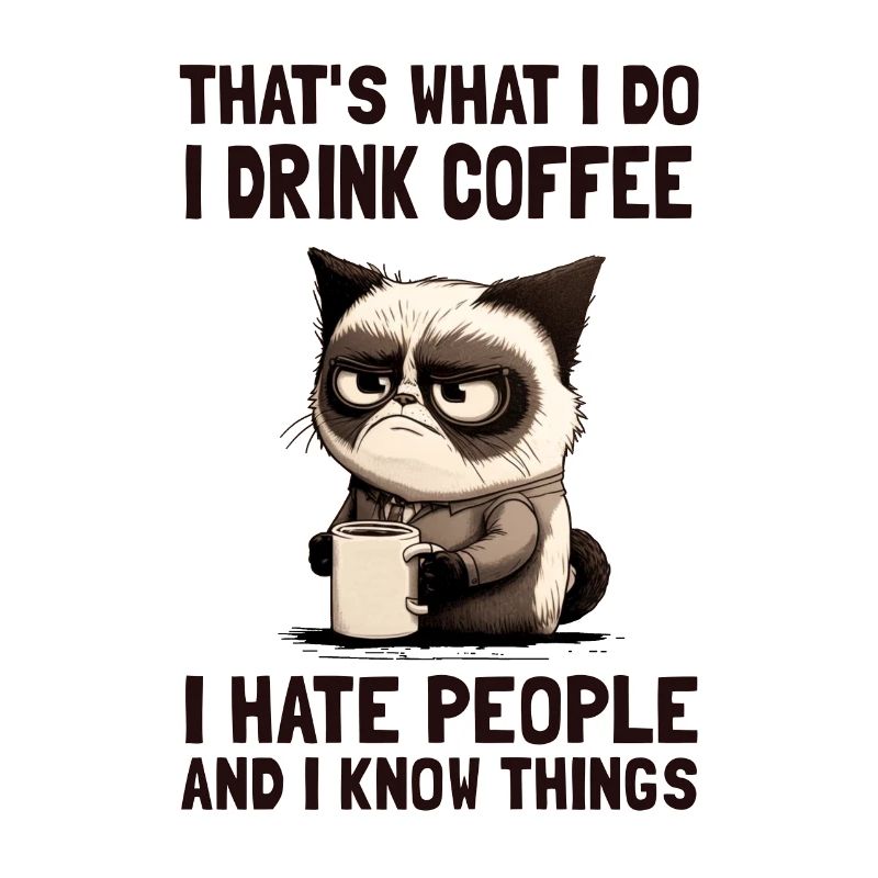 ärgerliche Katze Kater Grumpy Kaffee Katzenbild