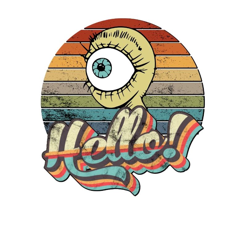 Vintage Alien Hello au coucher du soleil