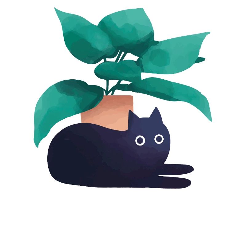 Katzen vor Blumentopf