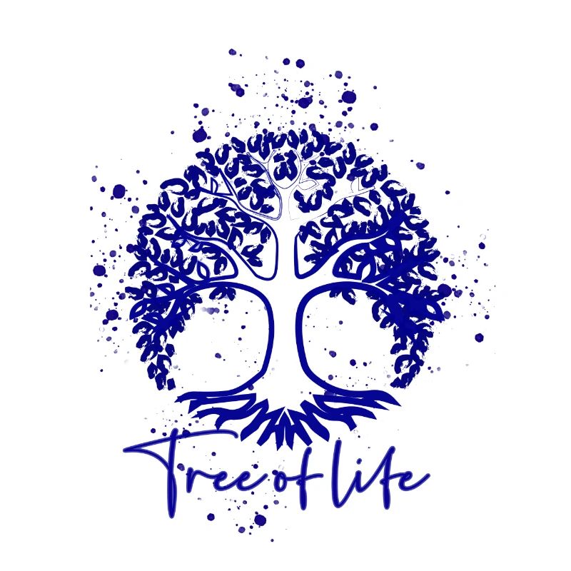 Arbre de Vie,Arbre,Arbre,Encre,Bleu,Peinture