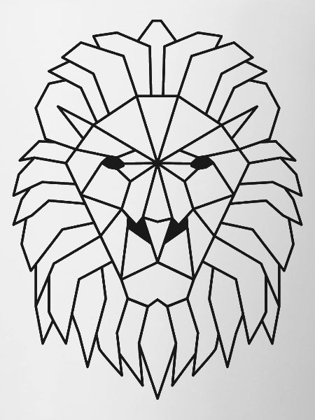 Löwe geometrisch schwarz