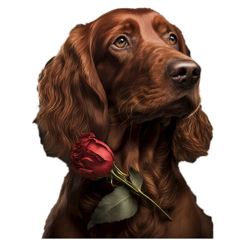 Irish Red Setter Saint-Valentin