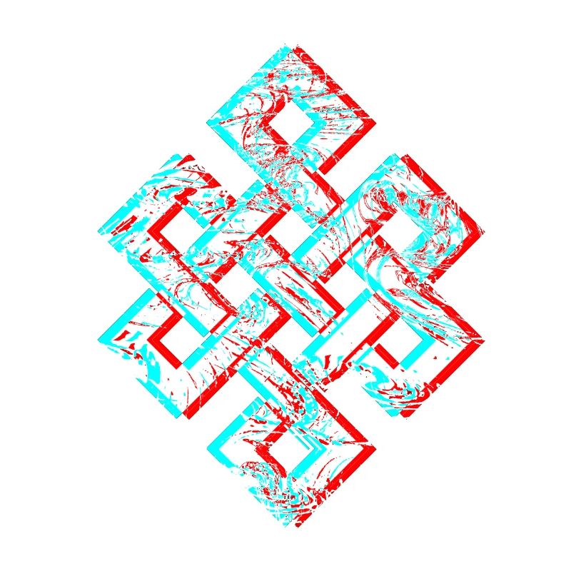 Karma Psychédélique 3D Glitch Anaglyphe Fantaisie