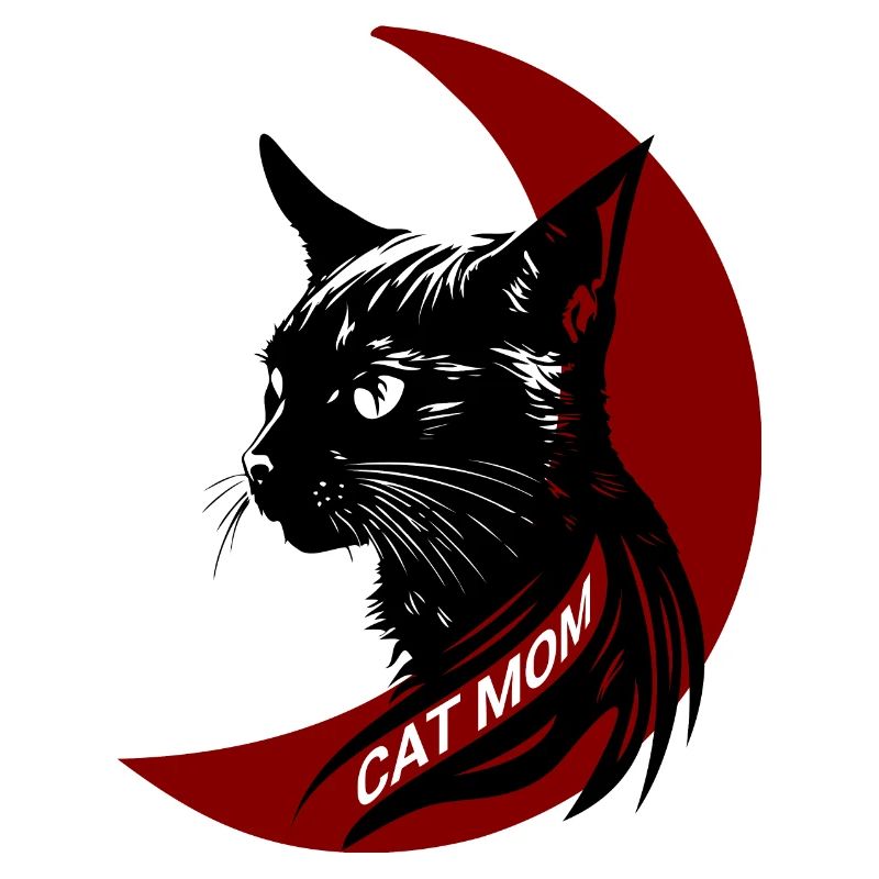 Mignon chat maman lune chat