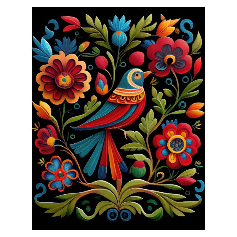 Vogel und Blumen