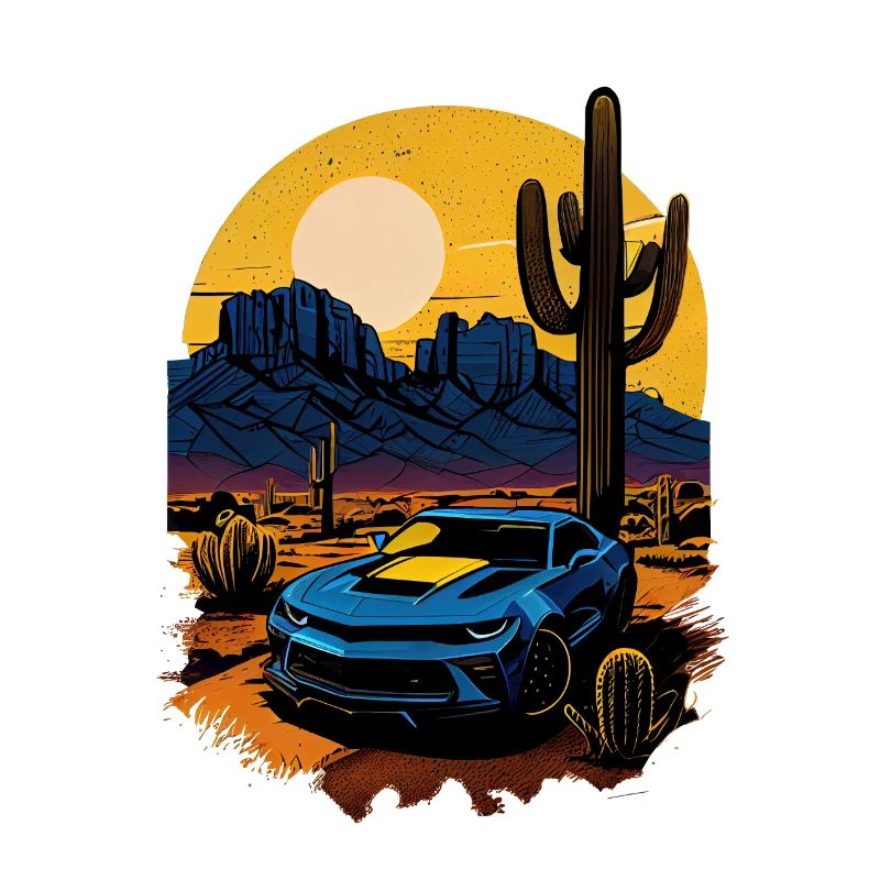 Muscle Car on Desert