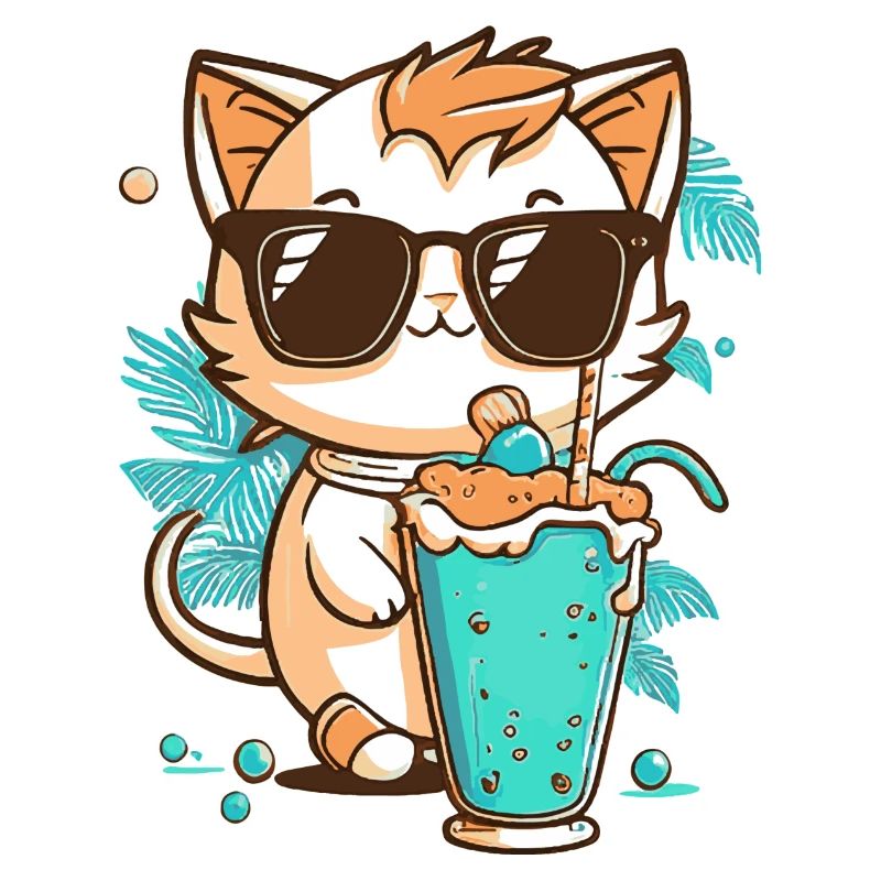 Katze im Sommer Urlaub