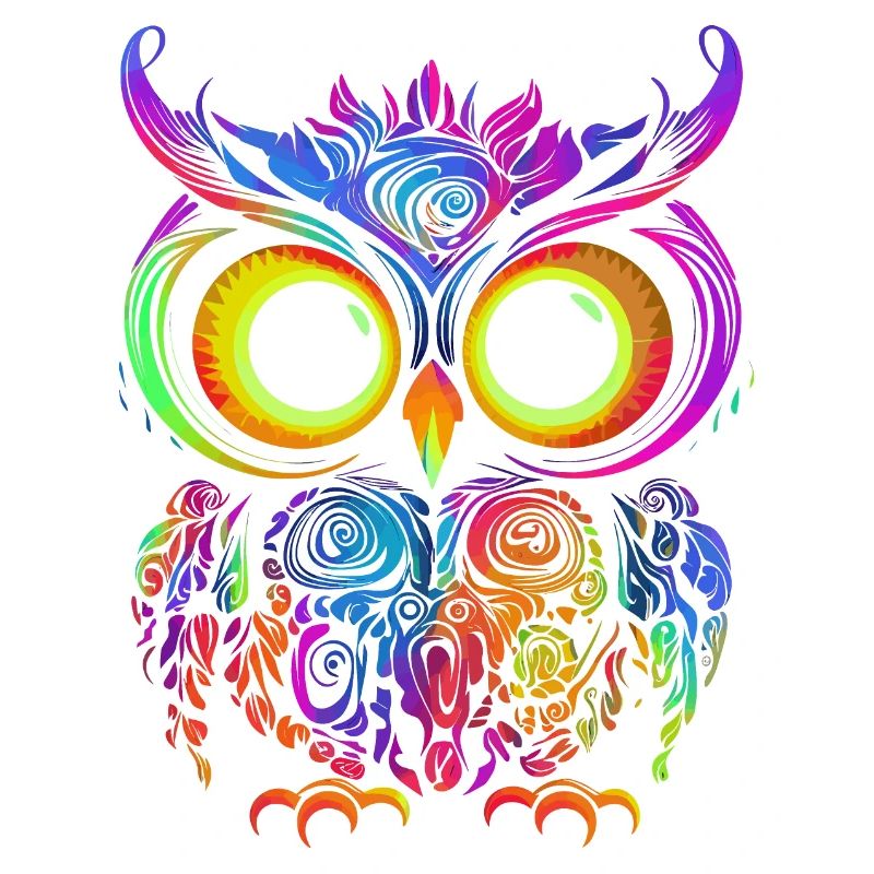 Eule Eulen Vogel Tier Owl Uhu Neon