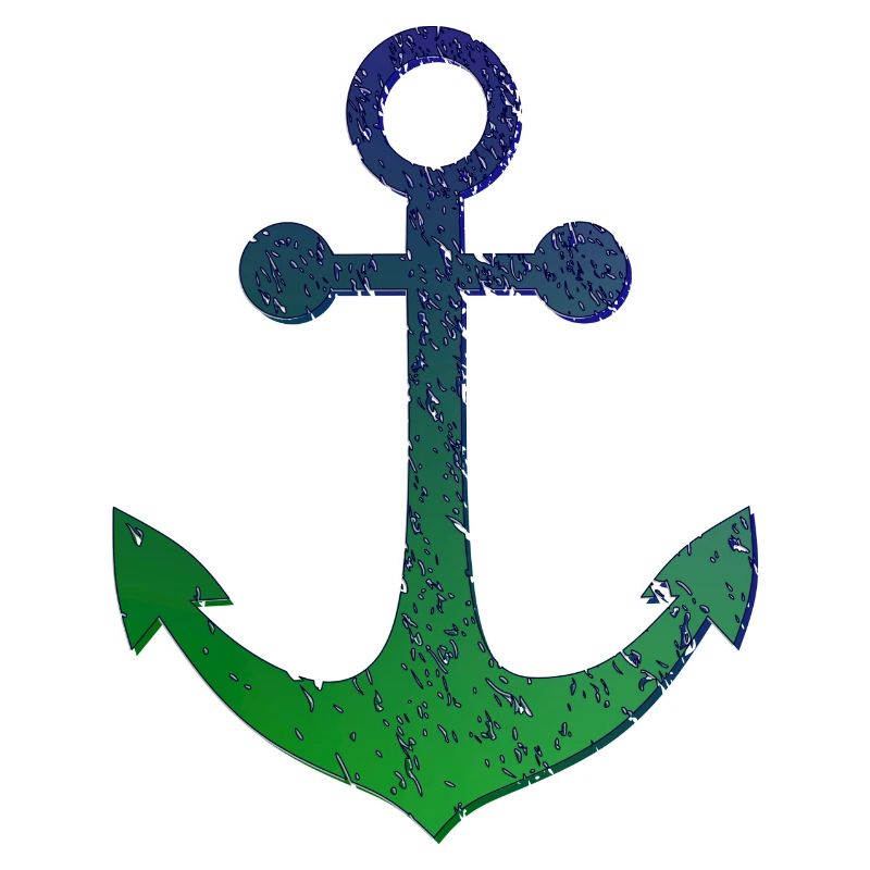 Ancre, bleu vert, aspect usé