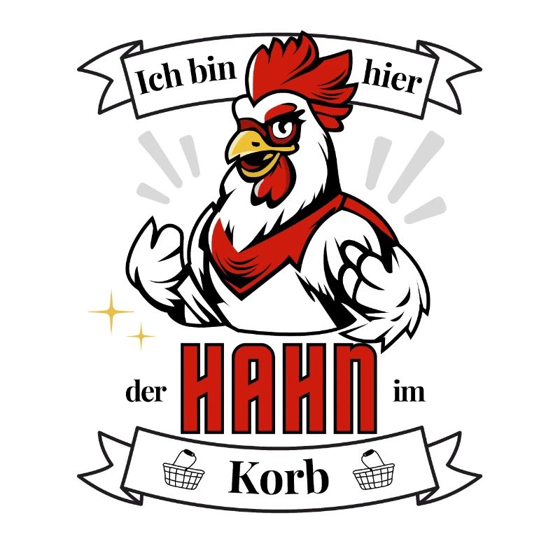 Hahn im Korb - Hühnerstall Huhn