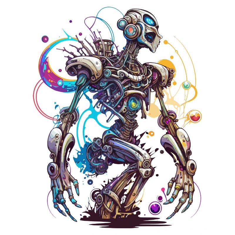Fantasy-Roboter im Funk-Art-Stil