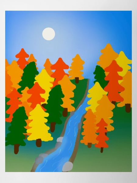 Der Fluss durch den Herbstwald